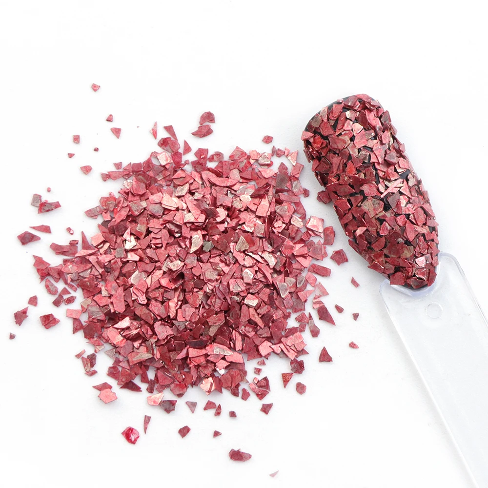 Mix Color Borken Glass Nail Glitter Set Gold Purple Irregular Shape Nails Art Powder Sequins Polish 3D Tips Manicure LALY