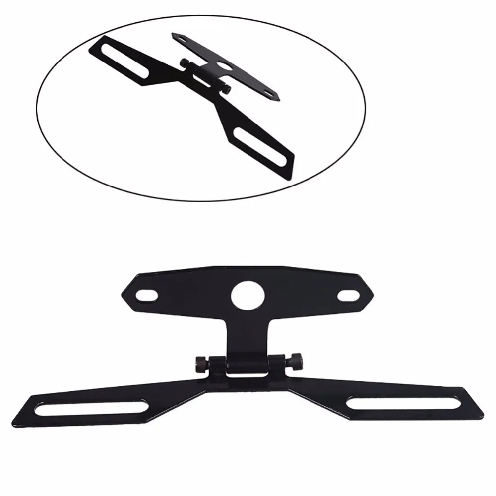 

Motorcycle Folding Adjustable License Plate Holder Tail Rear Light Mount Bracket Metal Car Brackets