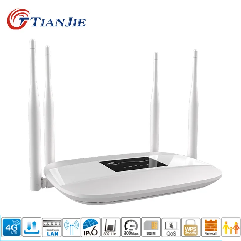 Wi Fi роутер TianJie с поддержкой 4G CPE LTE 150 Мбит/с|router with sim|4g lte wifi routerlte router |