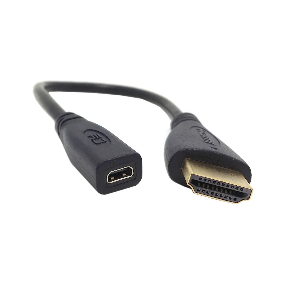 Кабель кабеля 20 см разъем micro-HDMI Женский к HDMI Мужской адаптер кабель для планшета и сотового телефона