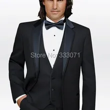Заказ измерения классический Для Мужчин's Костюмы жениха Смокинги для женихов черный Best мужчина свадьба дружки Костюмы Жених(куртка+ Брюки для девочек+ галстук+ жилет