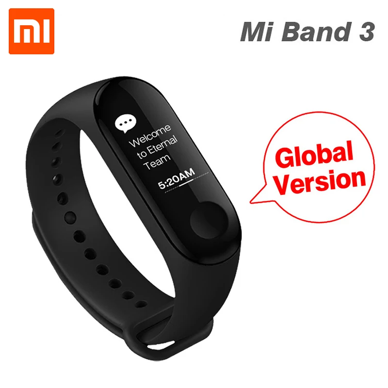 [Глобальная версия] Оригинальный Xiaomi mi band 3 монитор сердечного ритма фитнес