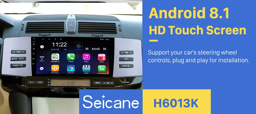 Sale Seicane Car Autoradio 9" Android 7.1 HD Navi 2Din GPS For Toyota Old REIZ 2005 2006 2007 2008 2009 Head Unit Multimedia Player 1