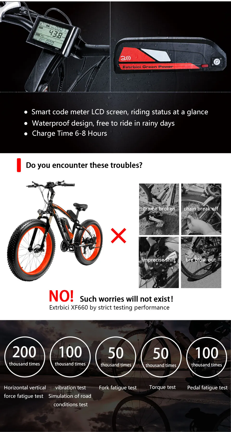 Sale Cyrusher XF660 1000W Electric Bike with Remote Control Locker Adjustable Handlebar Fat Tire e-bike 21 Speeds Electric Bicycle 6