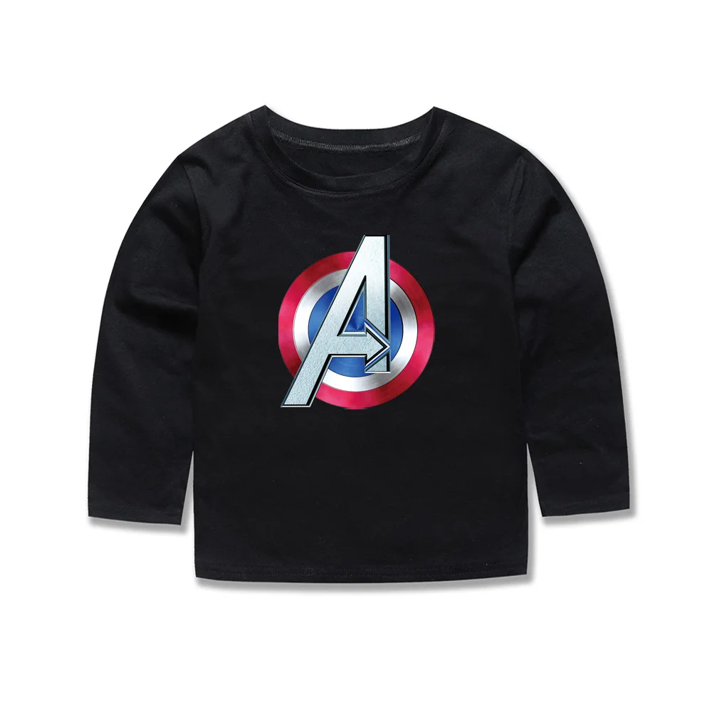 

Phoebe Cat Boys Long Sleeve Captain America T shirts Kids Spring Autumn Tops Baby Tees Girls T-shirts Clothing for 1-14years kid