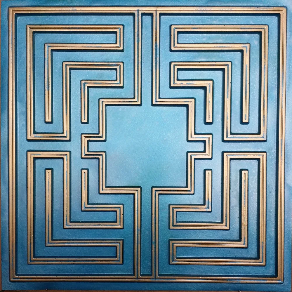 pl25 false tin ceiling tile cyan gold color 3d embossed cafe club pl25 false tin ceiling tile cyan gold color 3d embossed cafe club