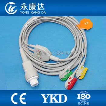 

ECG cable One- Piece Series Patient Cable ,for Datex with IEC 3LD, Clip ,10pin,