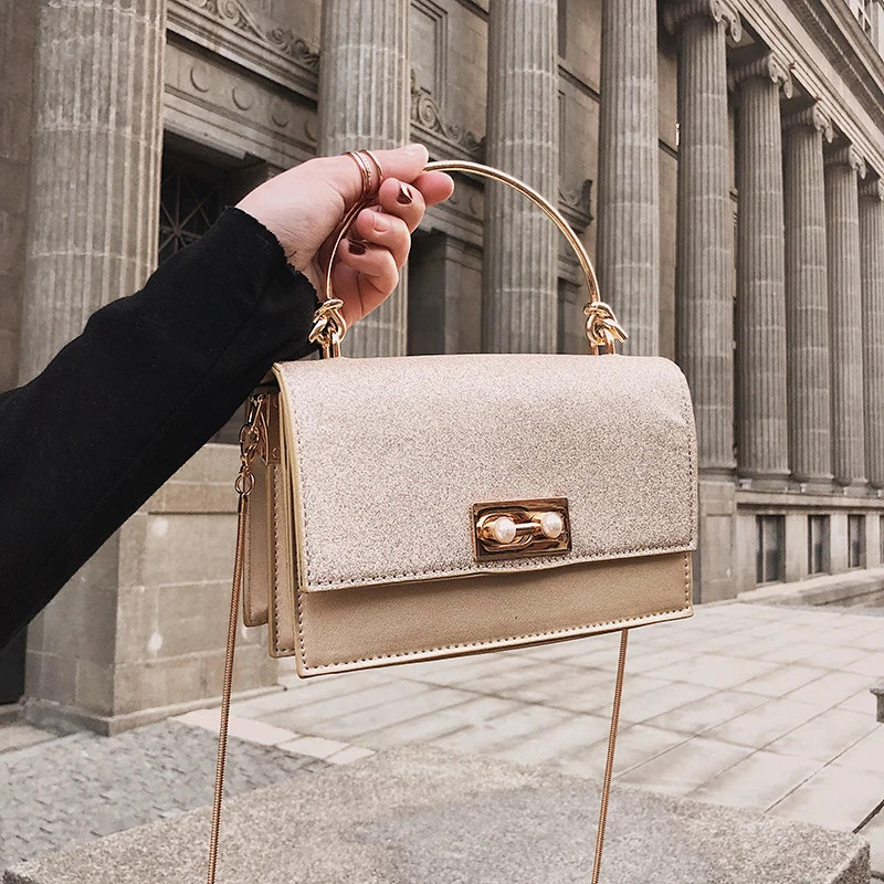 

Bag For Women 2019 Luxury Handbags Women Bags Designer Female Sequins Lock Handbag Fashion Chains Shoulder Crossbody Bag Sac