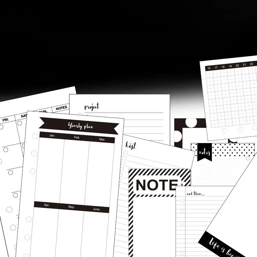 Листы наполнителя от производителя серии Best Day для винтажного блокнота Filofax Kikki.k