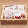 50pcs flower pattern stud jewelry earring display paper package card DIY handmade/marble heart elegant stud earring card ► Photo 2/6