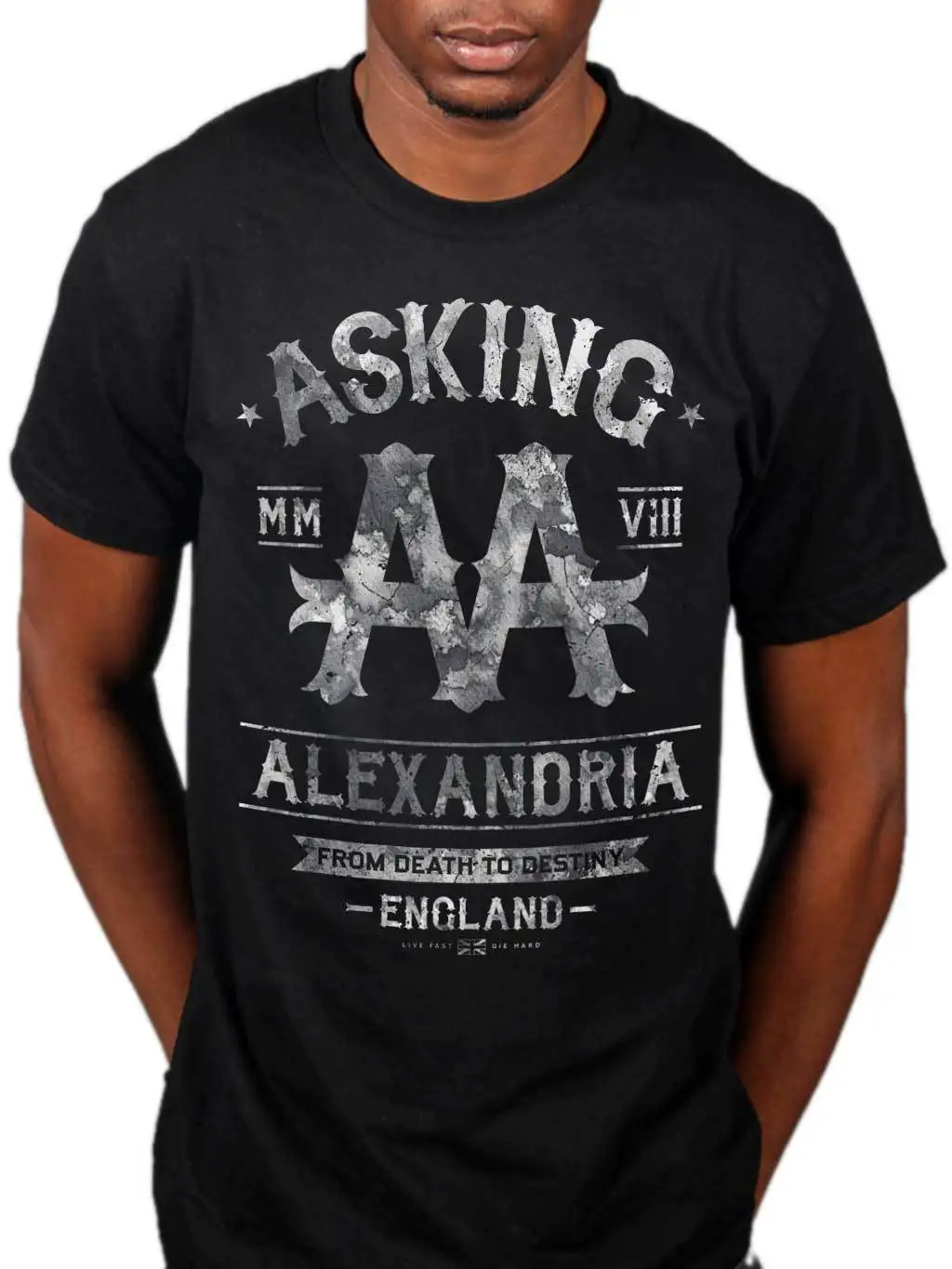 Официальный Asking Alexandria Black Label футболка от смерти до судьбы Мужская короткое Новое
