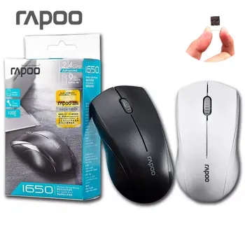 

Rapoo 1650 Wieless 2.4GHZ Silent Click Mute Ergonomic USB Optical Wireless Mouse Gaming Mice
