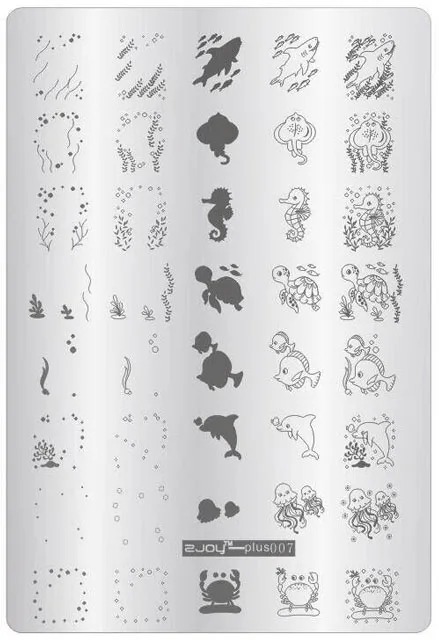 Пластины для штамповки ногтей штампы для ногтей изображения для дизайна ногтей изображения Konad печать штампы маникюрные шаблоны 9,5x14 cm ZJOY PLUS