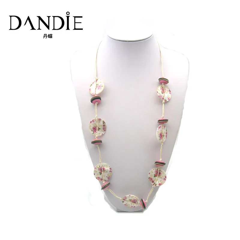 

Dandie Fashion Pink Printing Simple And Elegant Shell Neckalac, Fit For A Woman To Wear In The Summer