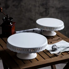 Керамика белый торт стенд свадебный торт инструменты для кекса дисплей тарелка вечерние события украшение дома посуда для выпечки Кухня