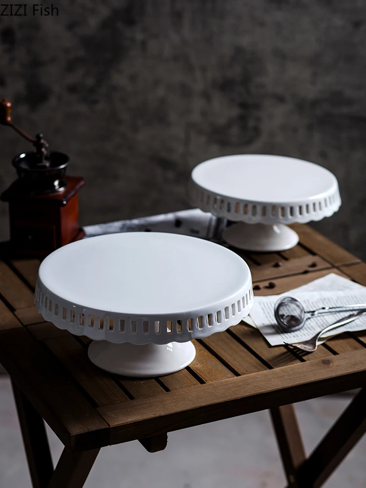 

Ceramics White Cake Stand Wedding Cake Tools for Cupcake Display Plate Party Event Home Decoration Bakeware Kitchen