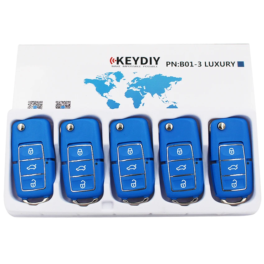 5 шт./лот, KEYDIY 3 кнопки B01-3-Luxury универсальный пульт дистанционного Управление серии B для KD900 KD900+, URG200 KD-X2 голубой цвет