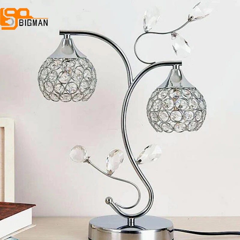 

modern crystal table lamps chrome table light Dia30*H42cm lustre living room bedroom light