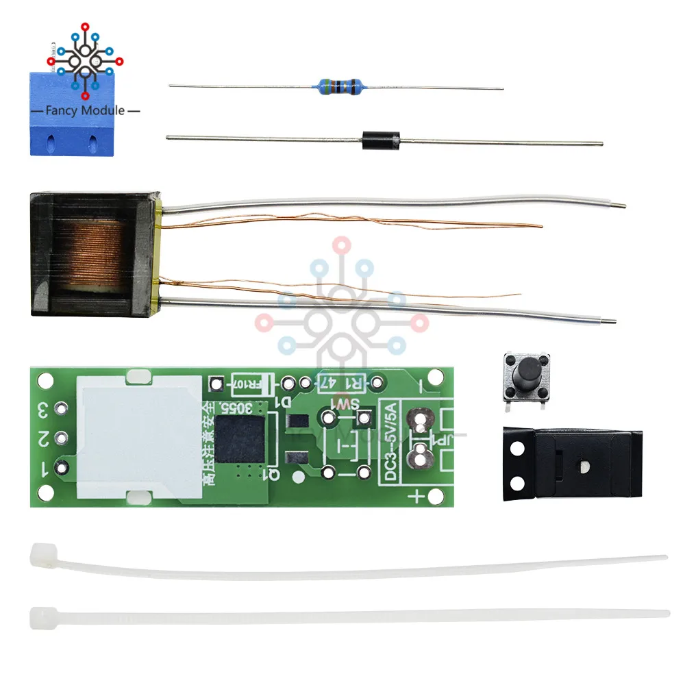 HV-1 Высокое напряжение комплект зажигания дуги зажигания части DIY комплект дуги генератор дуги сигарета модуль воспламенителя печатной платы DC 3-5 в 3A