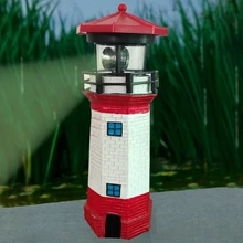 Светильник на солнечной батарее, вращающийся светодиодный светильник для сада, патио, маяк, башня, светильник, декоративный забор для сада, лужайка, сказочный светильник