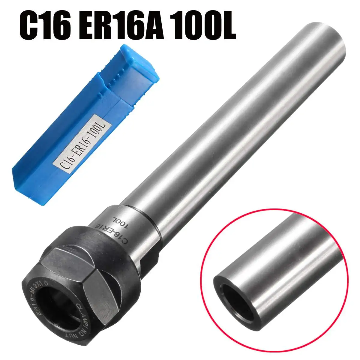 

1Pc 16mm C16 ER16 100L Collet Straight Shank Chuck Holder CNC Milling Tool Holder 100mm