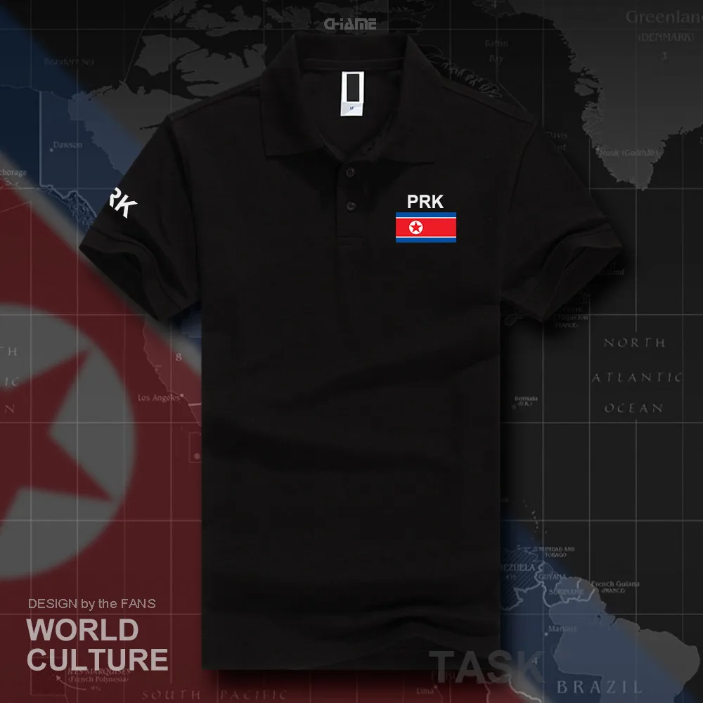 Корейские мужские рубашки поло с коротким рукавом из Северной Кореи и Кореи, белые брендовые рубашки с принтом для страны, хлопок, флаг сборной страны, новинка, KP PRK