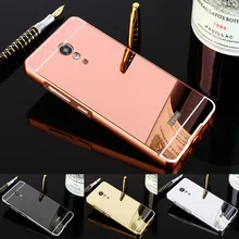 For Lenovo P2 Case 5.5 inch Luxury Aluminum Frame Gold Mirror Phone Case For Lenovo Vibe P2 P 2 P2C72 Phone Cover Coque capa