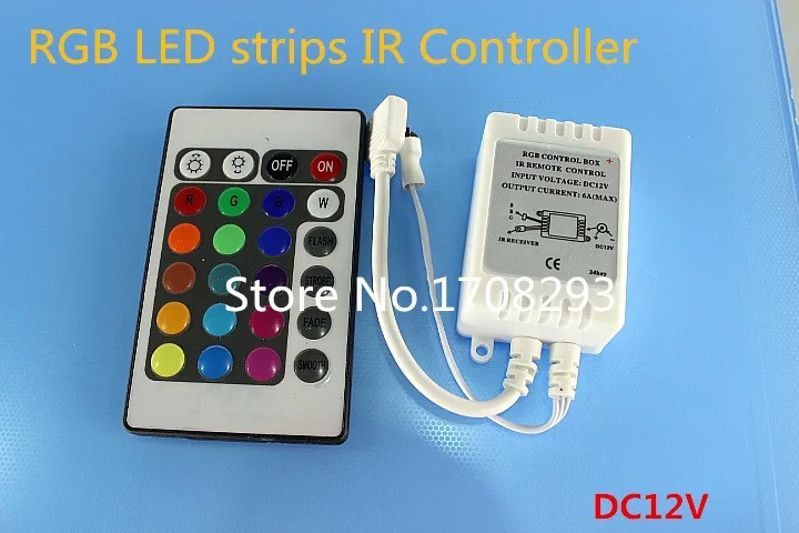 DHL 50 шт. 12 В 24 Ключ ИК-пульт дистанционного управления для RGB 5050 светодиодные полосы