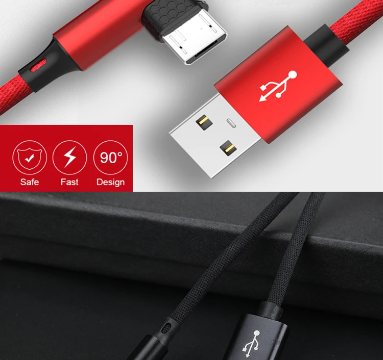 1 м 2.0A 90 градусов L изгиб локоть кабель для передачи данных Micro usb type C кабель для зарядки iPh кабель для зарядки мобильного телефона кабель для зарядки