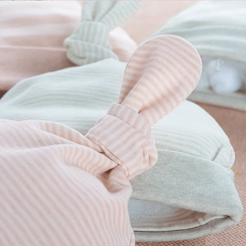 Organic Cotton Newborn Baby Hat Striped Cute Beanie For Newborn Girls Comfortable Newborn Tire Cap Spring Baby Boys Clothing (3)
