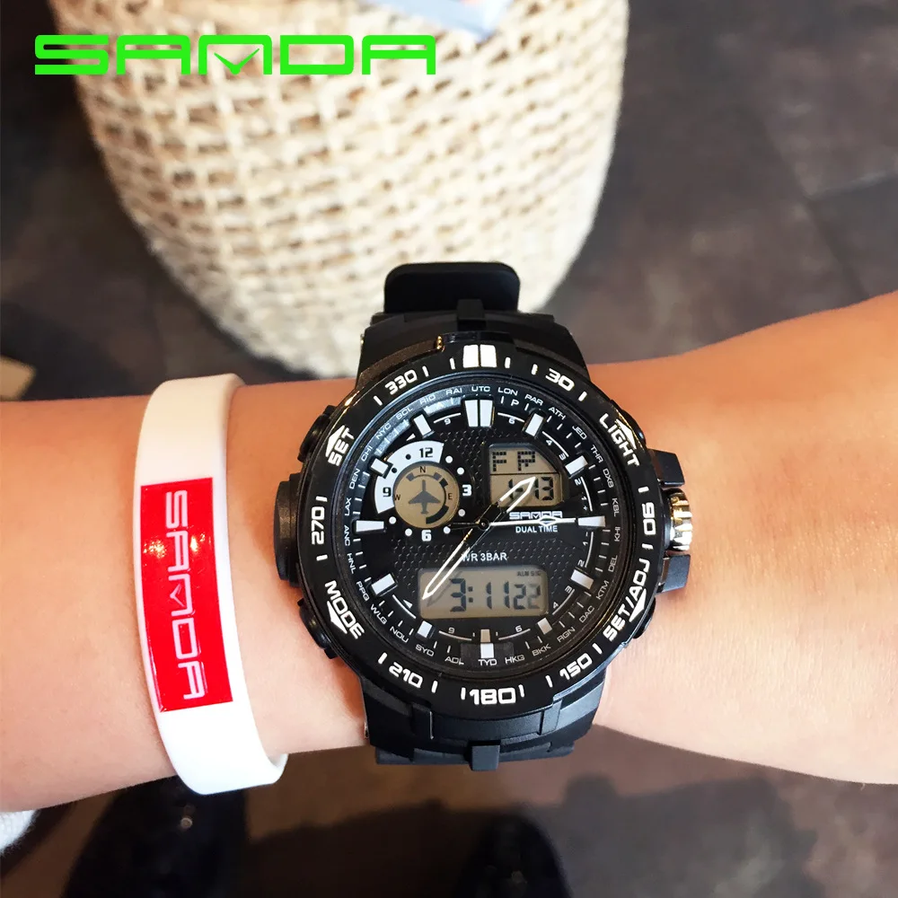 Sport Super Cool Men s Quartz Digital Watch Men Sports Watches SANDA Luxury Brand LED Military