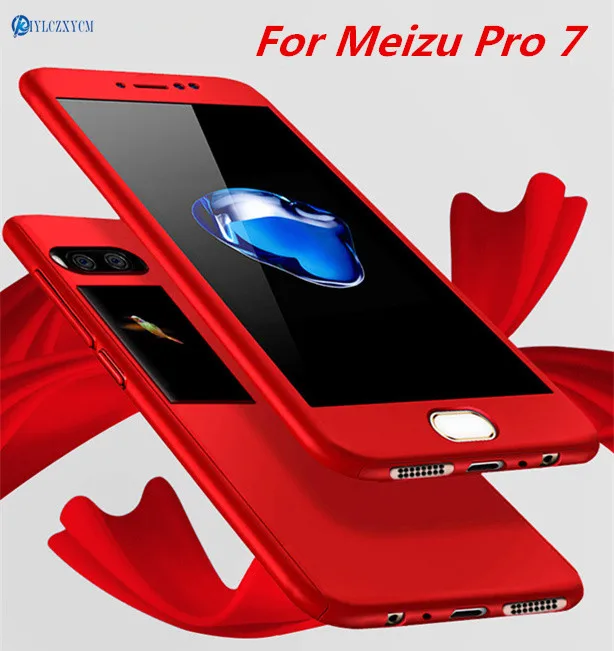 KIYLCZXYCM 360 Degree Full Body Protection Cover Case For Meizu Pro 7 5.2&quotPhone on for Pro7 Coque+Tempered Glass |