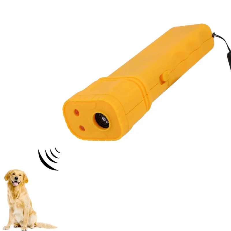 Ультразвуковое устройство для обучения собак с светодиодный подсветкой 3 в 1 Анти лай Стоп лай Ручной Собаки тренинги без батареи топ 3 цвета