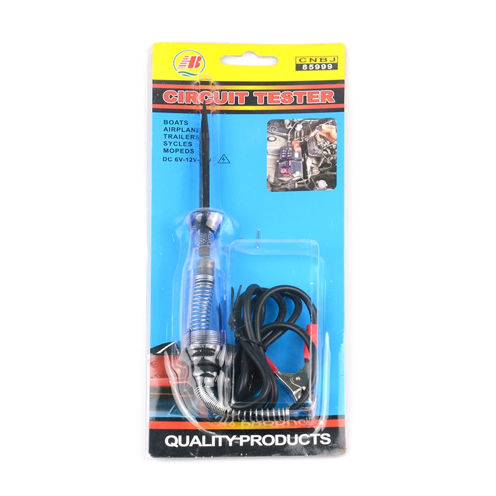 Auto 6V 12V 24V DC Car Truck Voltage Circuit Tester Car Test VoltMet Long Probe Pen Light Bulb Automobile Maintenance Tools voltage test pen