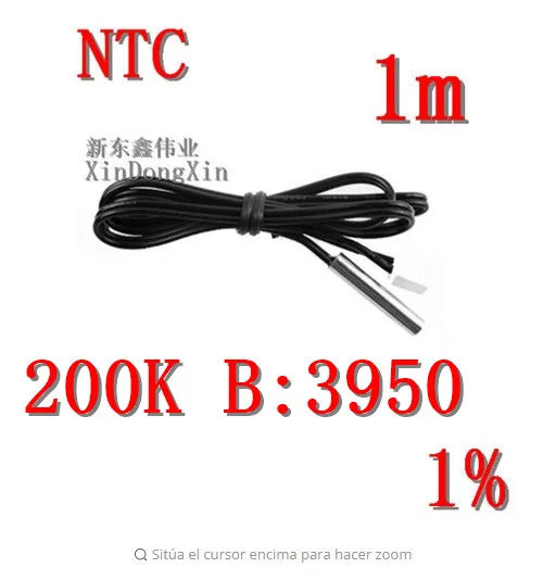 

1PCS 1 M Termistor NTC sensor de temperatura impermeable Sonda de 200 k 1% negro 3950
