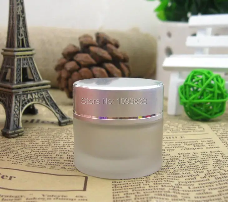 10G Matte Silver Cap Frost Glass Jar 10ML Container Cosmetic Packing Cream 40pcs/lot | Красота и здоровье