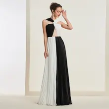 Tanpell Scoop Neck Evening Dress Sleeveless Pleats Floor Length Women Formal Long A Line Evening Gown Tanpell Scoop Neck Evening Dress Sleeveless Pleats Floor Length Women Formal Long A Line Evening Gown