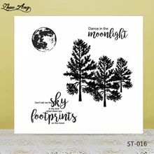 ZhuoAng Pine trees in the moonlight Clear Stamps/seals For DIY Scrapbooking/Card Making/Album Decorative Silicon Stamp Crafts ZhuoAng Pine trees in the moonlight Clear Stamps/seals For DIY Scrapbooking/Card Making/Album Decorative Silicon Stamp Crafts