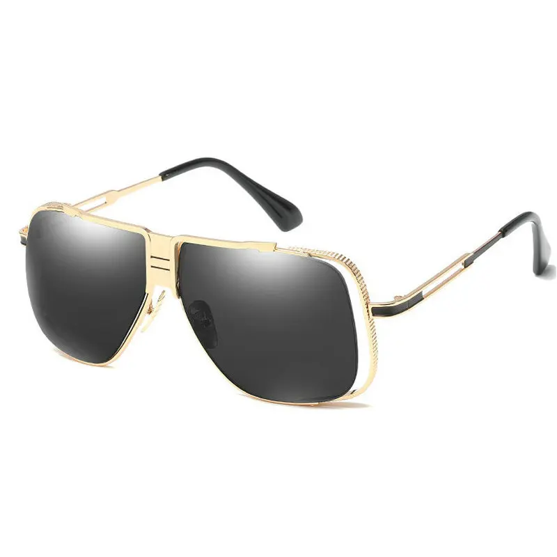 MINCL/ men Large Size Sunglasses Women's UV400 Flat Lens Clear Frame