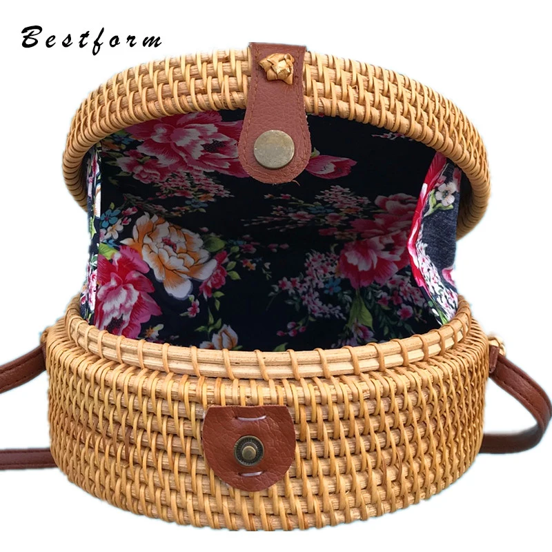 Франция/Чехия/Бали Круглый плетеная Сумка из ротанга летние пляжные Crossbody