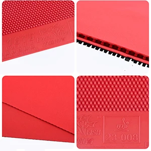Red with Sponge Оригинальная ракетка для настольного тенниса с двойной рыбой 1615, резиновая ракетка со специальной клеевая гранула для V40+ шариков с высоким вращением и спиннингом - Цвет: Red with Sponge
