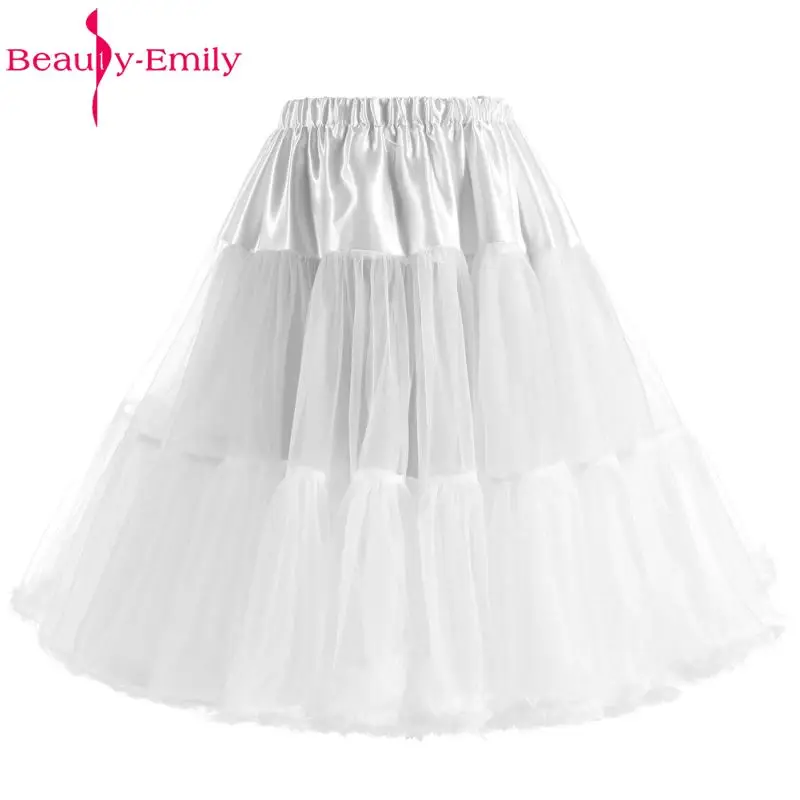 

Beauty Emily New Short Petticoat for Wedding Dress Ball Gown Crinoline Knee-Length underskirt saiote de noiva without Hoop