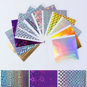 

12 Pcs/Set High Quality Charm Foils Colorful Striped Adhesive Nail Sticker DIY Personalized Design Decorative Nail Sticker Art