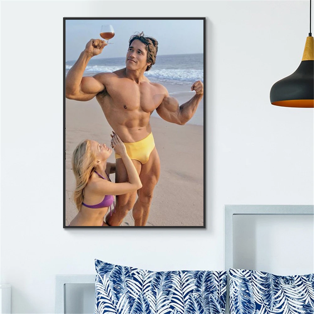

Canvas Print Arnold Schwarzenegger Bodybuilding Motivational Art Poster Print Fitness Inspirational Picture for Room Wall Decor