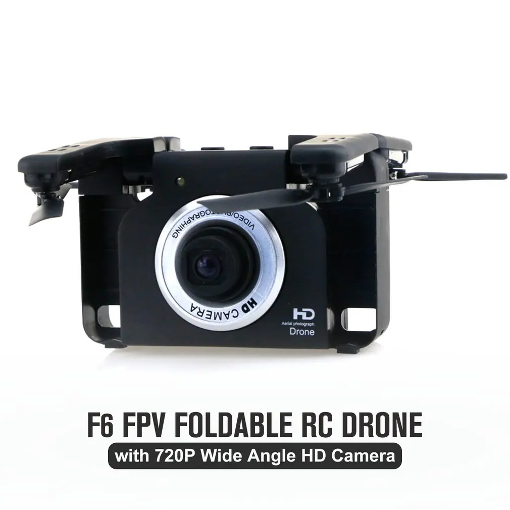 F6 720P широкоугольная WiFi HD камера FPV Складная RC Дрон самолет с жестом селфи Безголовый режим один ключ возврат