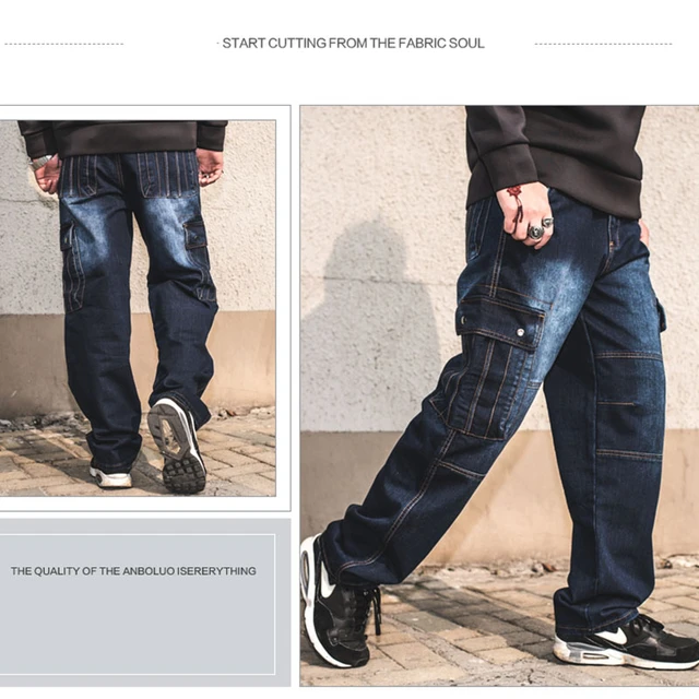 Denim Biker Jeans  Denim Pants - Fashion Men`s Biker Jeans Style Loose Fit  Plus Size - Aliexpress