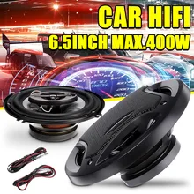 2 uds 6,5 pulgadas 400W 3 vías altavoz de coche y Subwoofer HIFI altavoz de coche trasero/puerta delantera Audio música estéreo sistema de altavoces coxiales