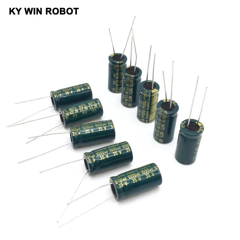 35В 1000 мкФ 10*20 10x20 мм Высокая частота низкое сопротивление алюминиевый электролитический конденсатор с алюминиевой крышкой, 1000 мкФ 35В
