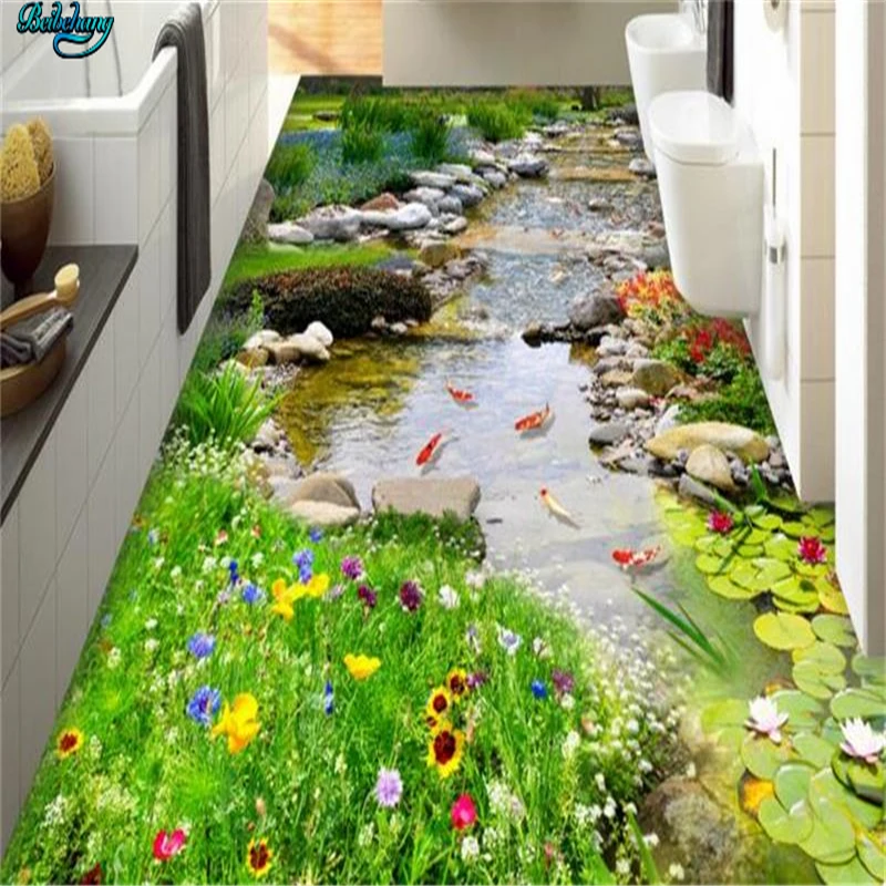 Beibehang большой парк на заказ маленькая река вода 3D пол трехмерная живопись
