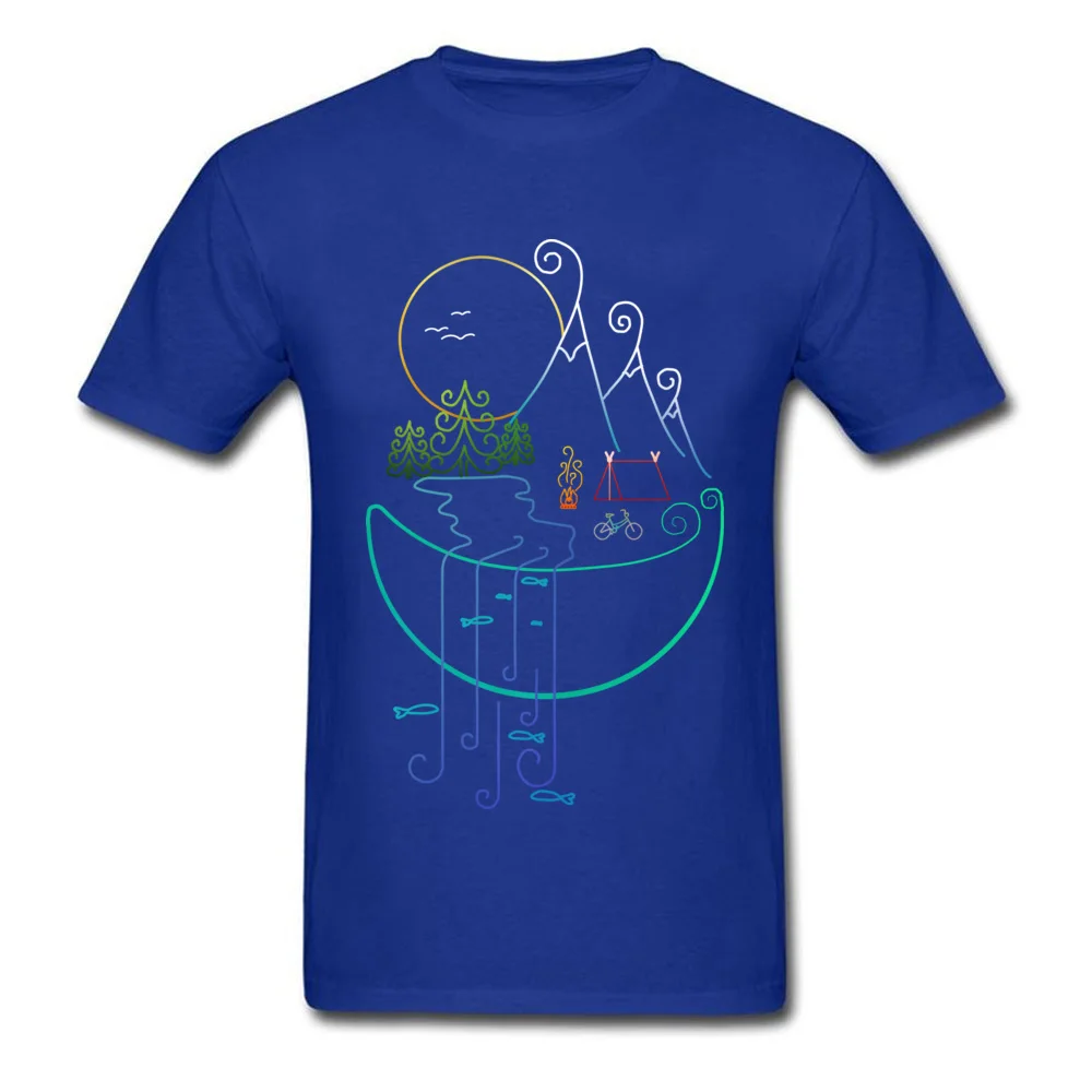 comfortableCool Short Sleeve Tops Tees Summer/Fall 2018 New Fashion Crewneck Pure Cotton Tops Tees Men T-Shirt Mountai tour  Mountai tour blue